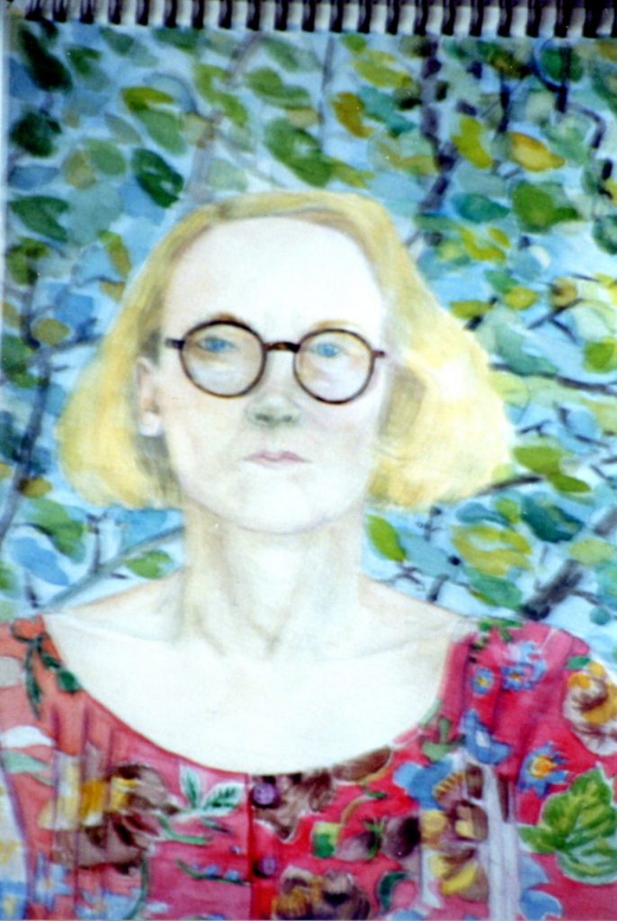 Elke Mehring-watercolour self portrait