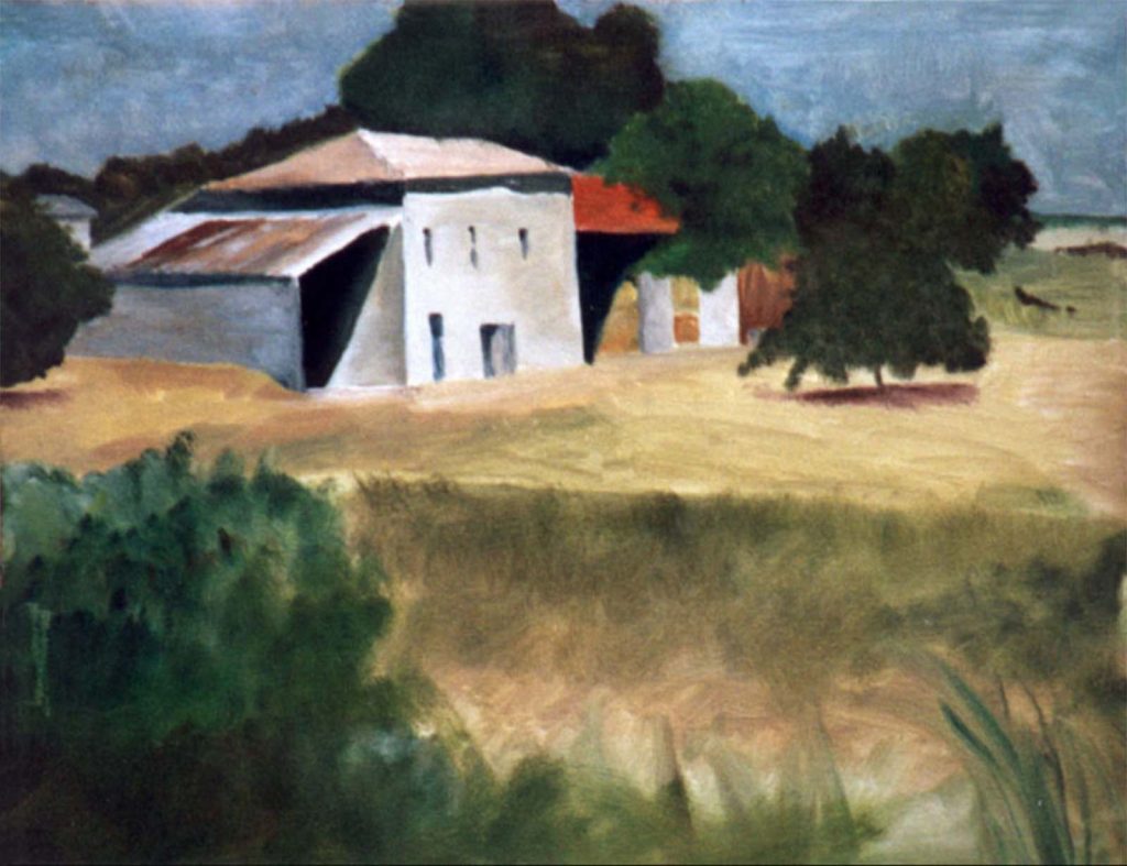Hugh moore farmhouse in oil