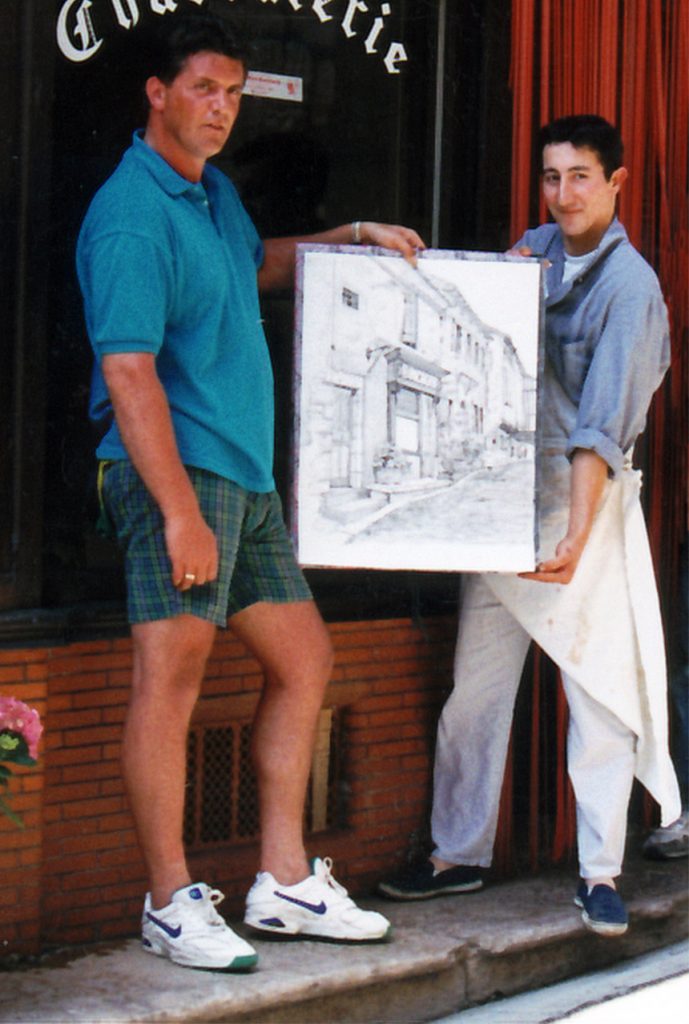 Ian with drawing & butcher
