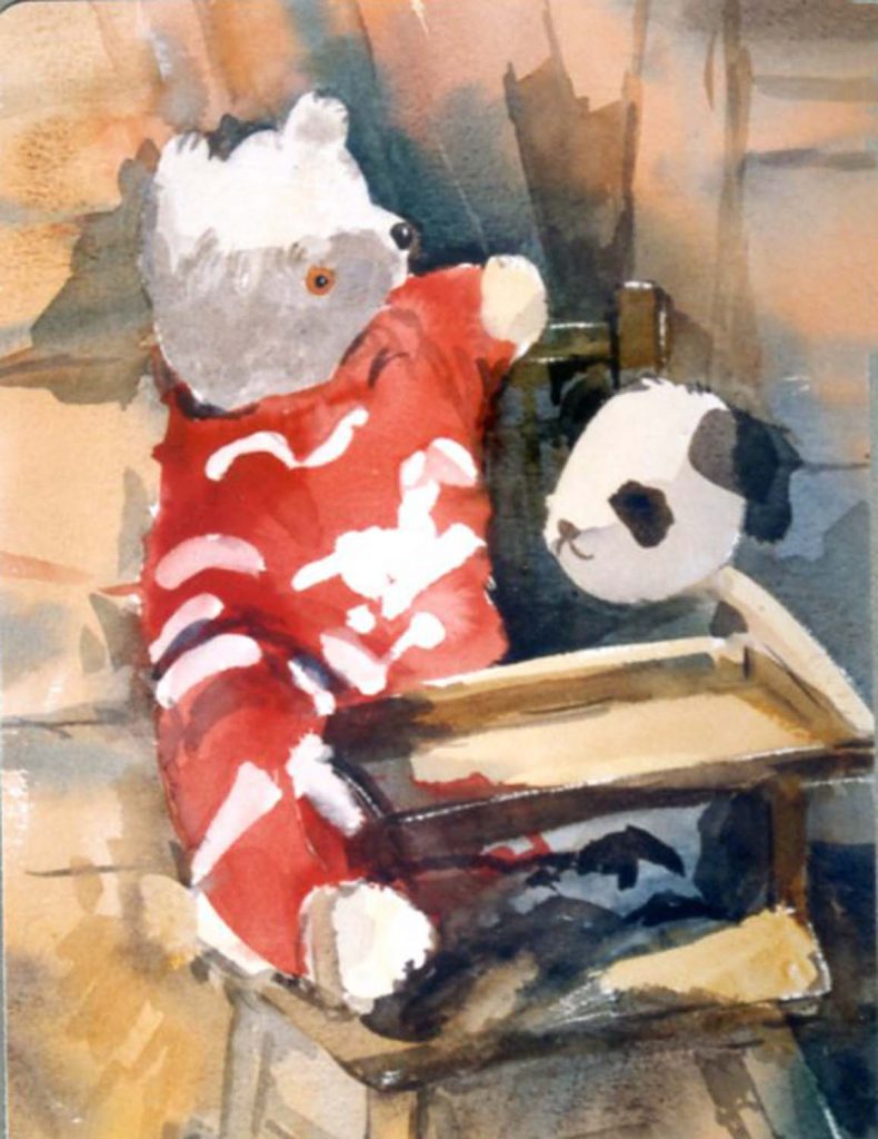 Margaret Parker teddy bear and panda