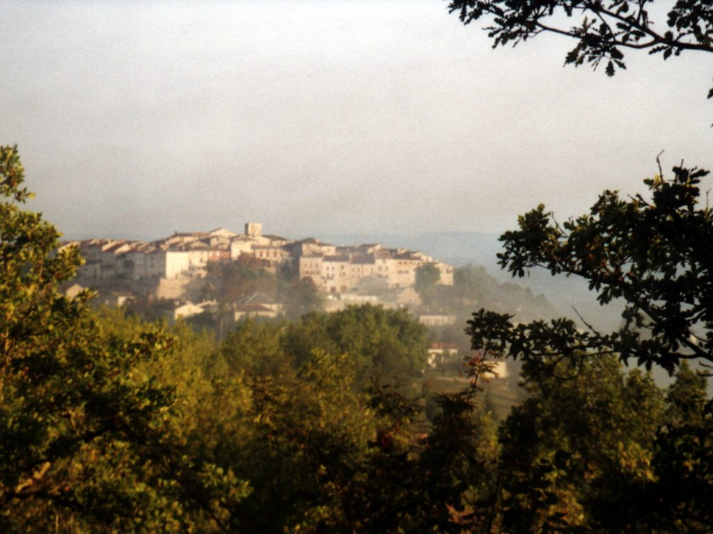 Distant early morning view of Montmiral