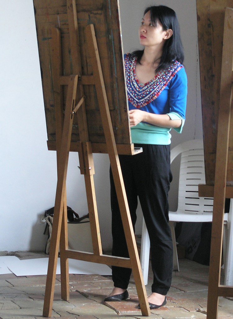 Fen at drawing board
